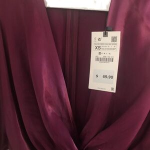 Zara burgundy satin dress